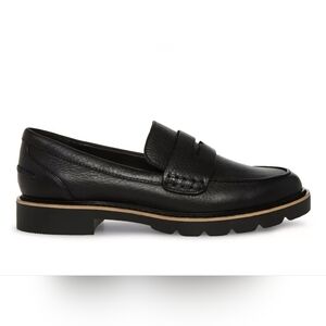 NWOT Blondo Black Leather Lug Sole Penny Loafers